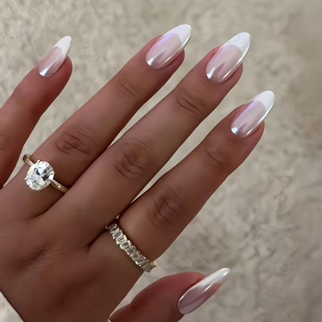 Elegant French Tip Acrylic Nail Extensions Kalsten