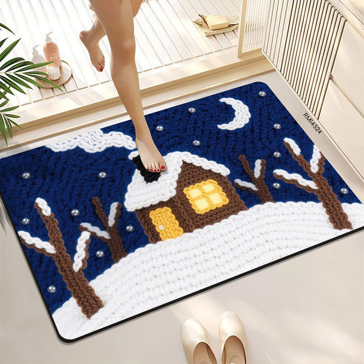 Cozy Winter-Themed Bath Mat Kalsten