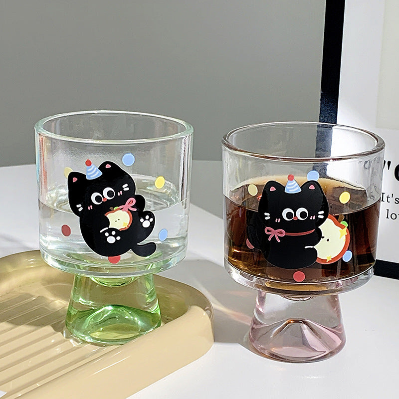 Playful drinking glass with cat motif Kalsten