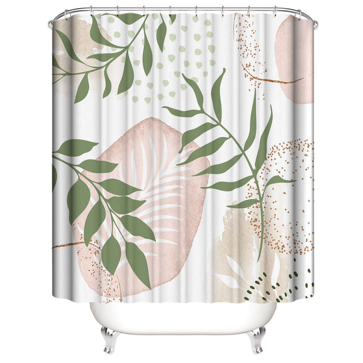Tropical Leaf Print Shower Curtain Kalsten