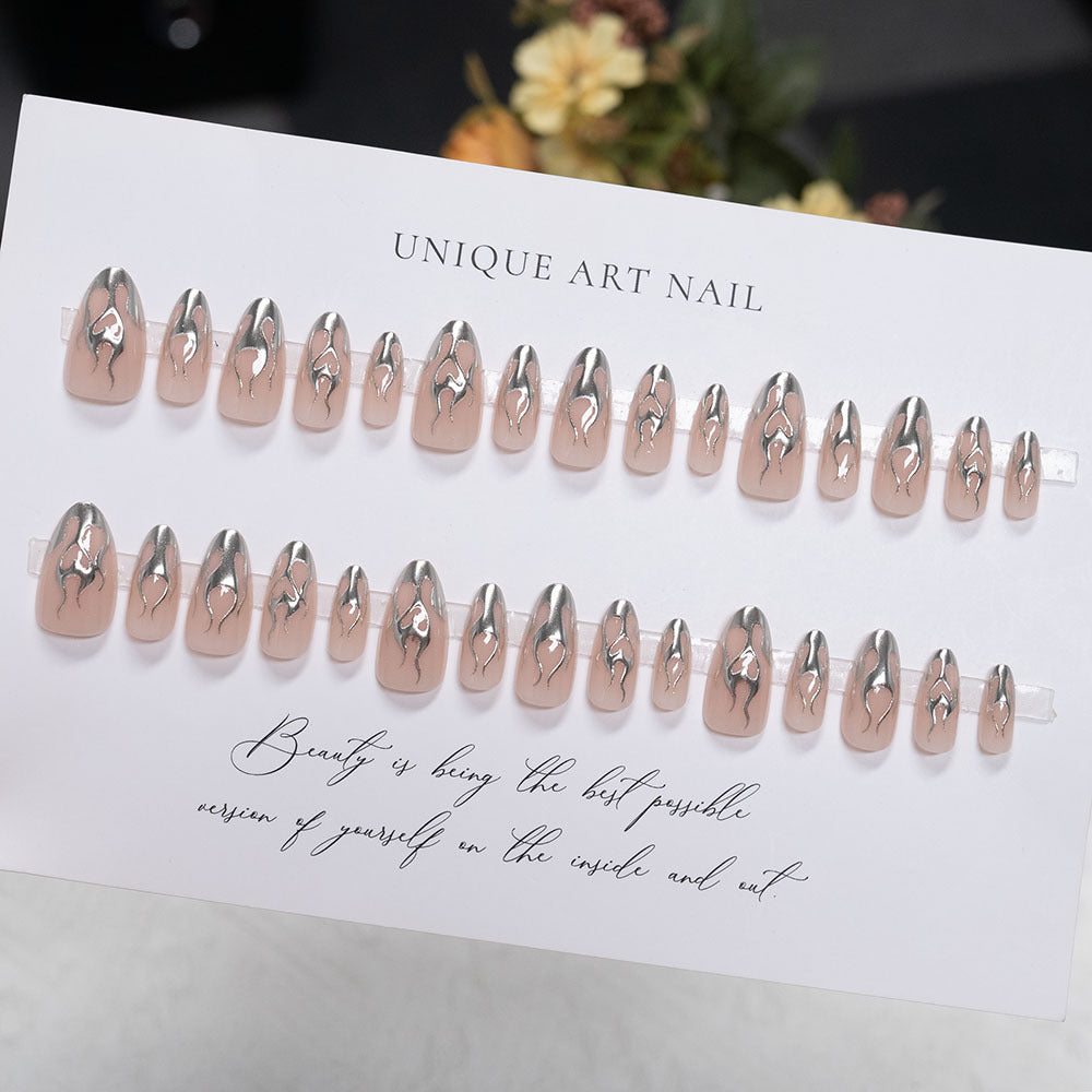 Flame Design Stiletto Nail Art