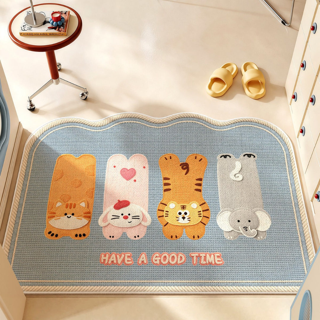 Playful Animal-Themed Bath Mat