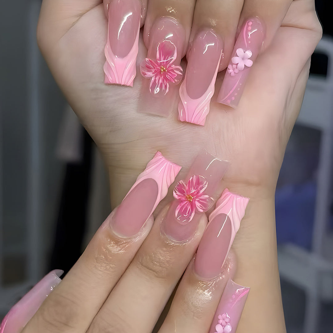 3D Floral Acrylic Press-On Nails Kalsten