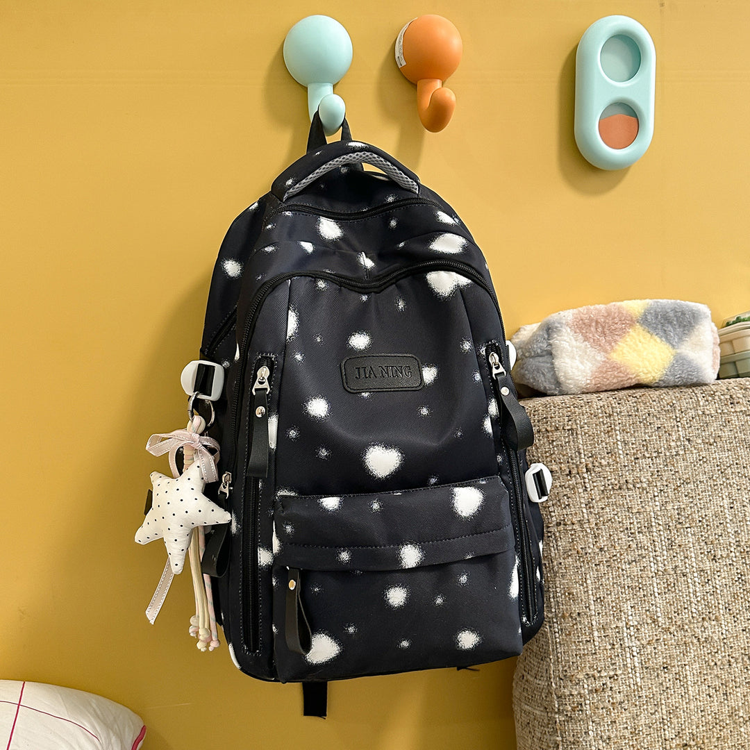 Playful Dot-Printed School Backpack Kalsten