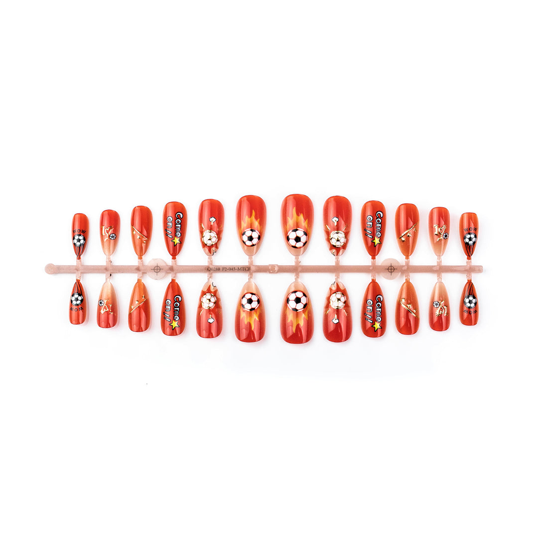 Sports-Themed Press-On Nail Art Set
