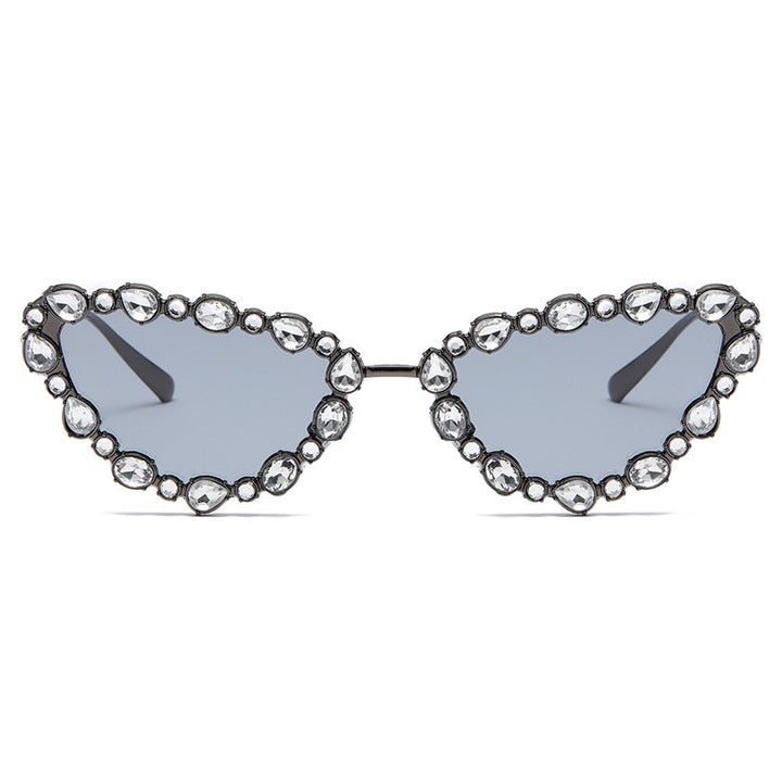 Women's Heart-Shaped Designer Sunglasses with Glamorous Crystal Frame Kalsten