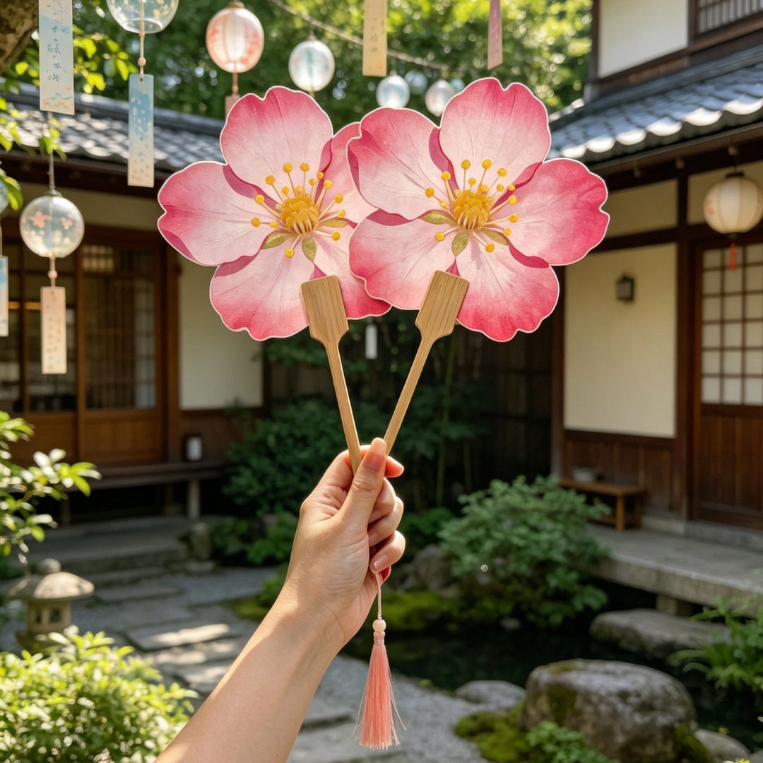 Hand fan with floral motifs Kalsten