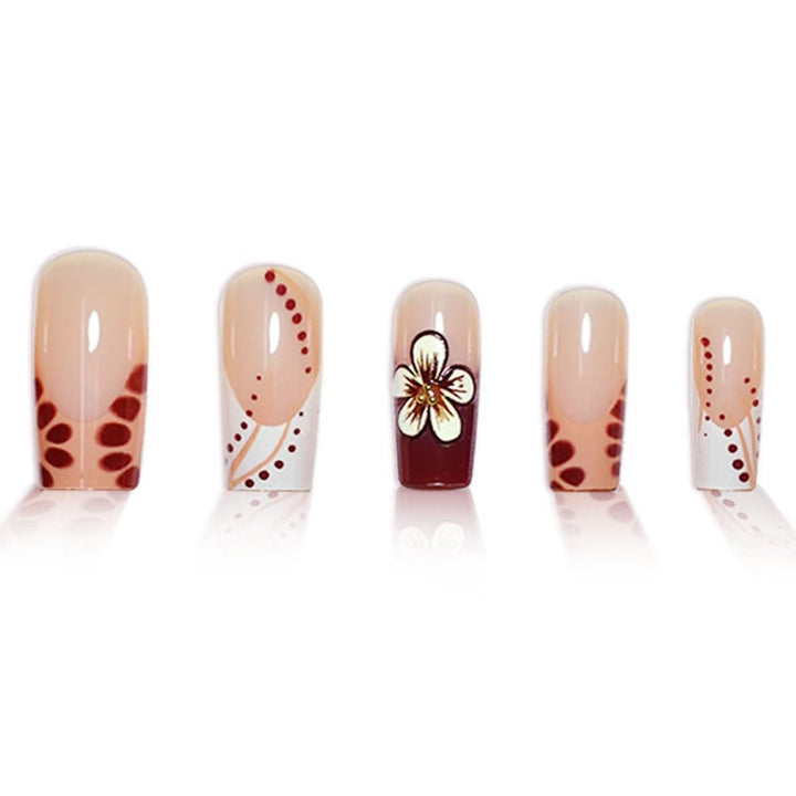 Artistic Floral Themed Acrylic Nail Set Kalsten