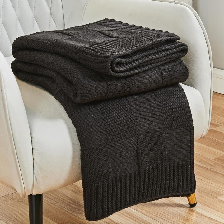 Textured Knit Throw Blanket Kalsten
