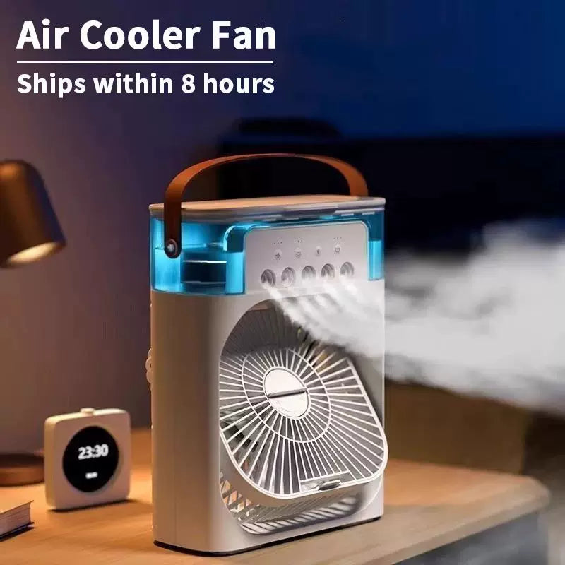 Unisex one size portable USB humidifying desk fan with ambient LED mood light and multi-stage air circulation Kalsten