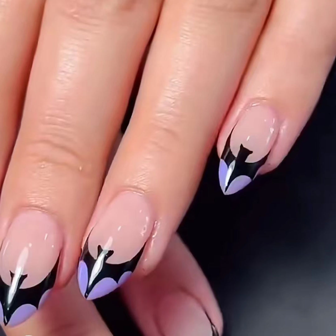 Artistic Stiletto Press-On Nails with Decorative Design Kalsten