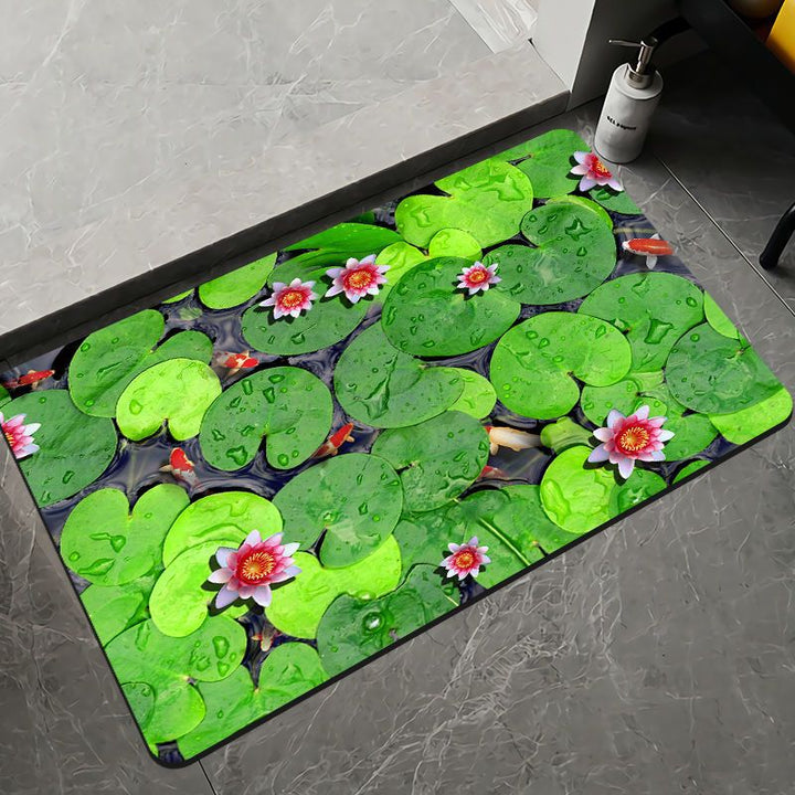 Elegant Floral Design Bath Mat Kalsten