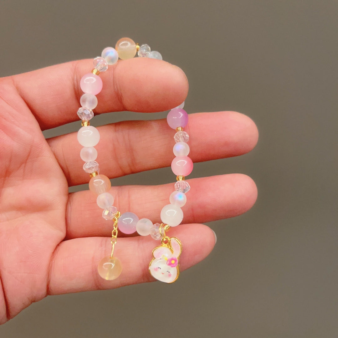 Playful bracelet with colorful glass beads and pendant Kalsten