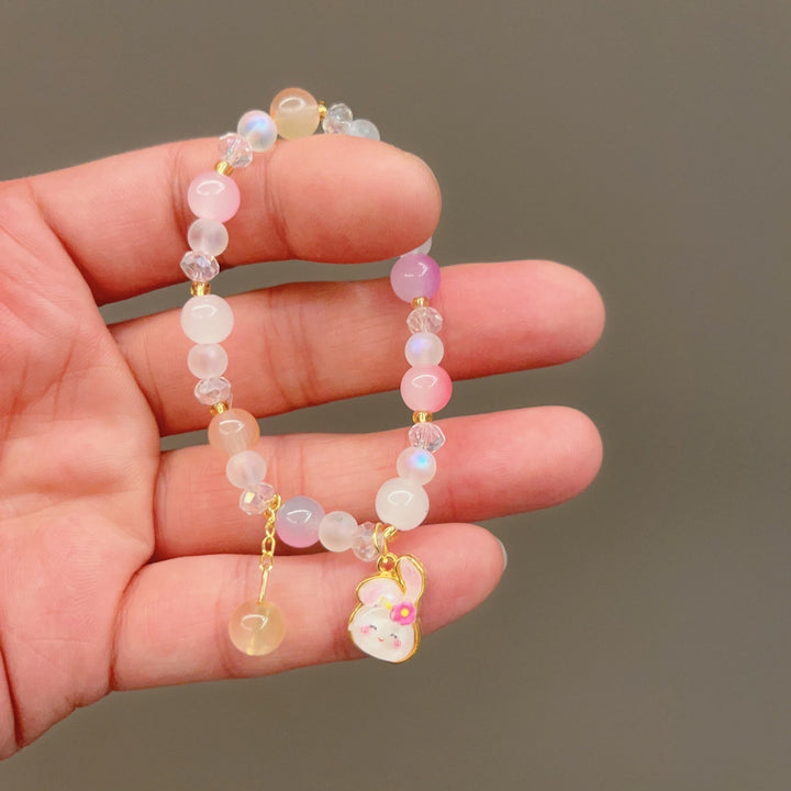 Playful bracelet with colorful glass beads and pendant Kalsten