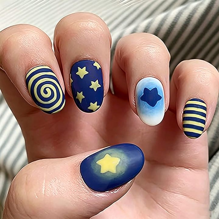 Whimsical Themed Press-On Nail Art Set