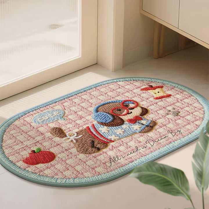 Cat-Themed Plush Doormat for Home Entryway