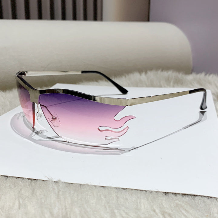 Women futuristic sunglasses with elegant transparent frame Kalsten