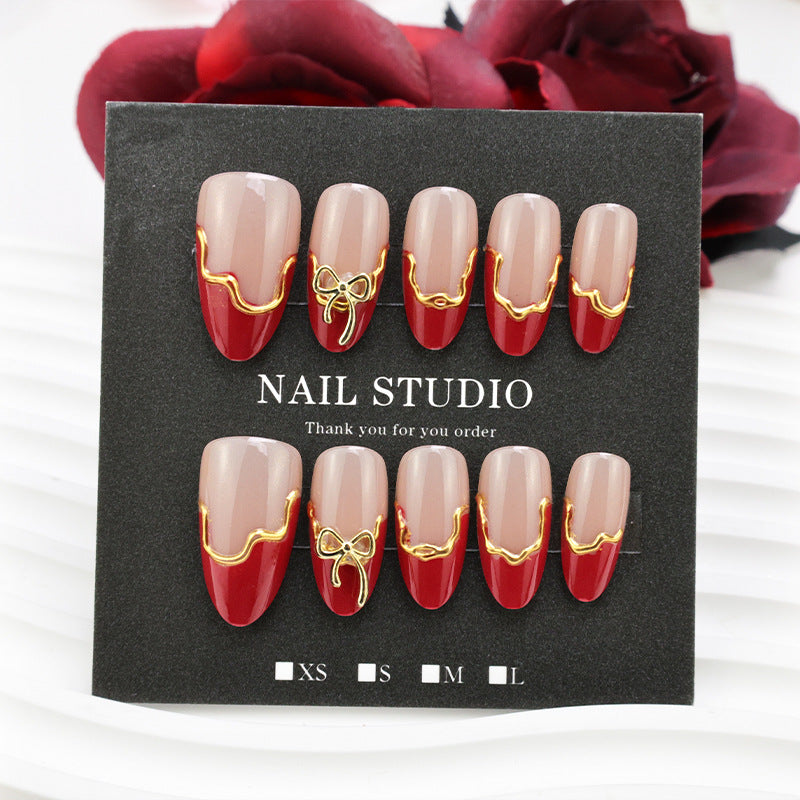 Fake nail set with flower and gold details Kalsten