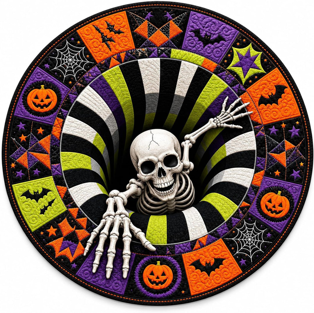 Whimsical Halloween-Themed Round Area Rug