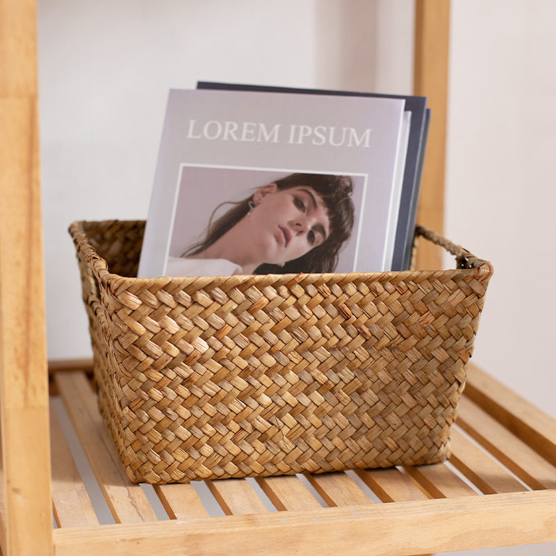 Unisex storage basket made of handwoven natural material Kalsten