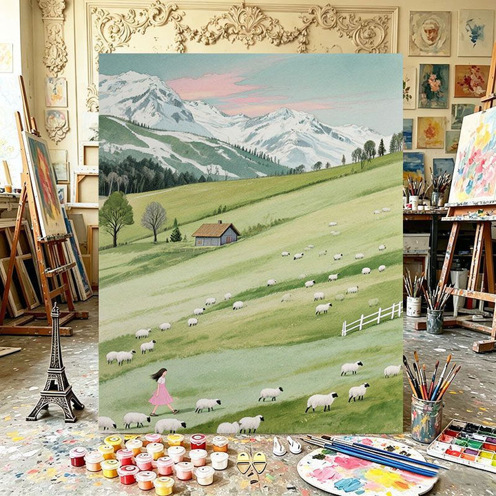 Scenic Mountain Landscape Canvas Art Print Kalsten