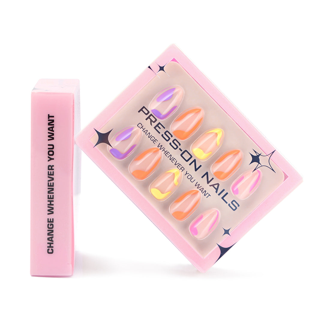 Gradient Color Artificial Nails Kalsten