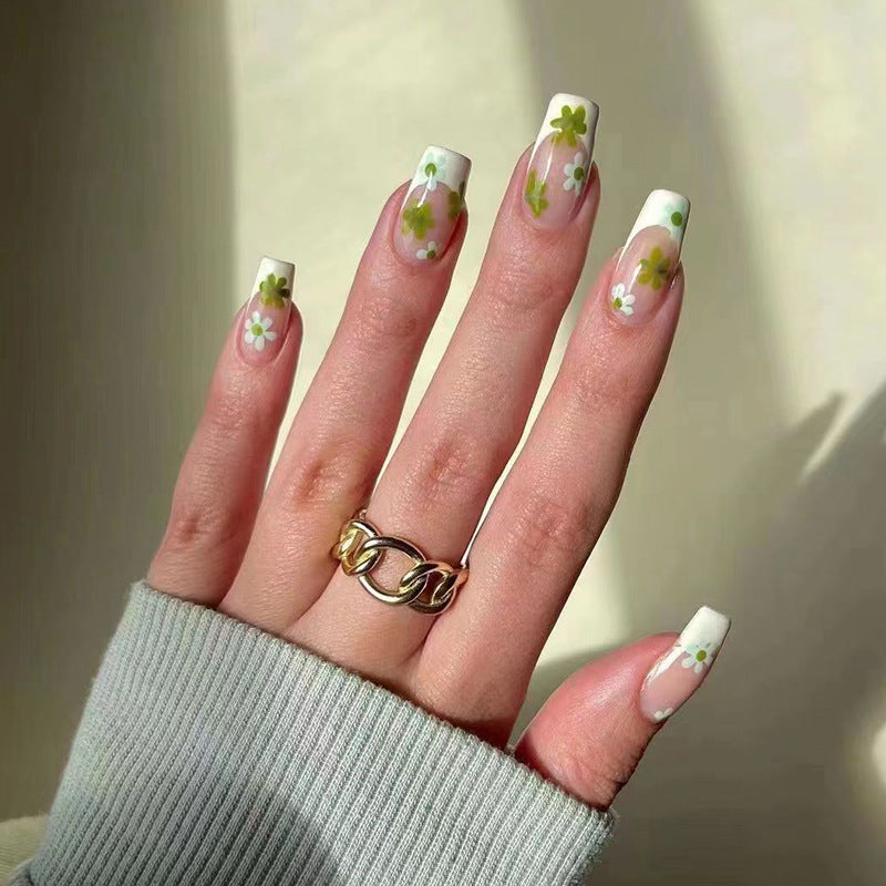 Artificial nails with floral minimalism Kalsten