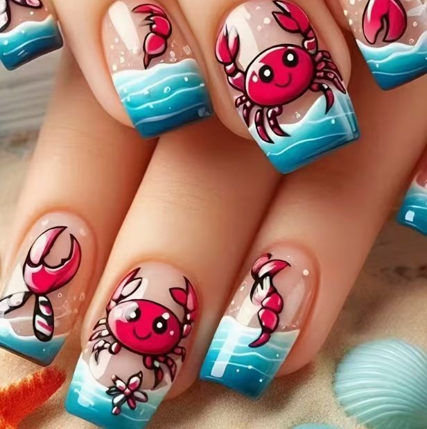 Coastal Themed Nail Art Enhancements Kalsten