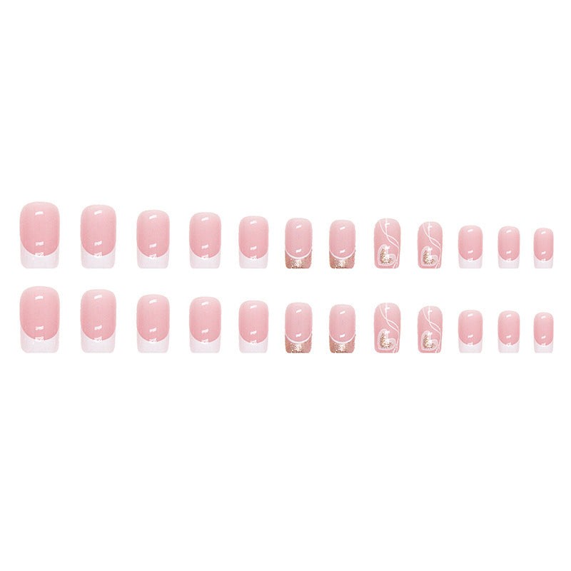 Romantic Heart-Design Nail Extensions Kalsten