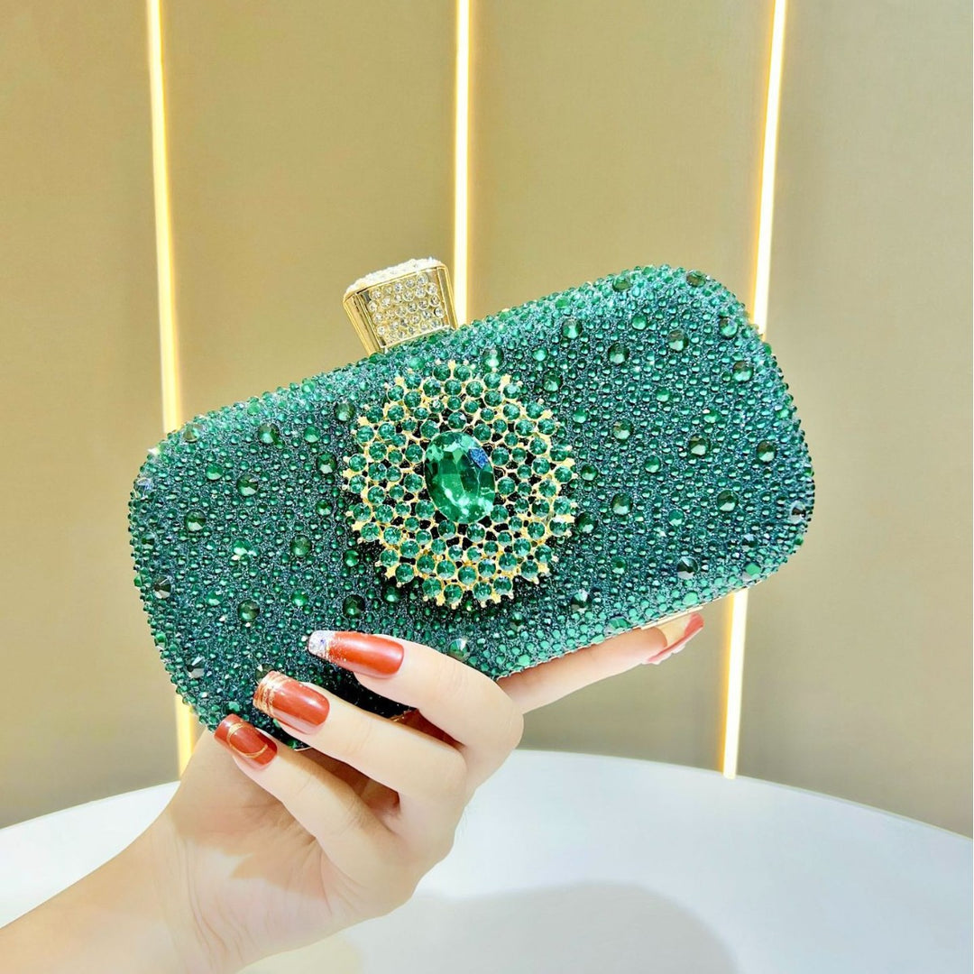 Decorative Gem-Studded Evening Clutch