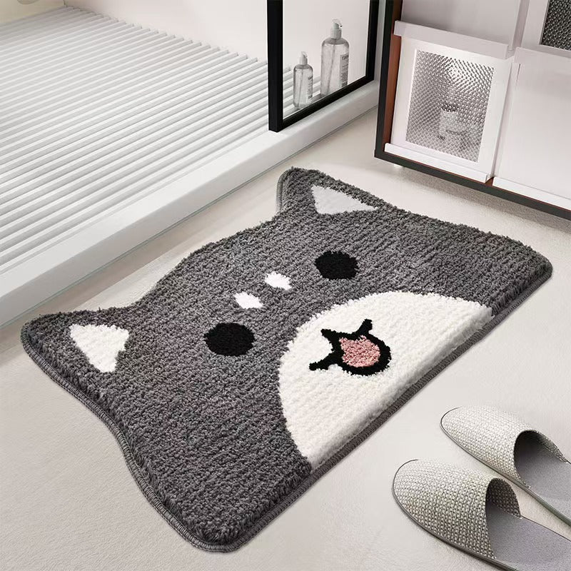 Cat Face Shaped Plush Bath Mat Kalsten