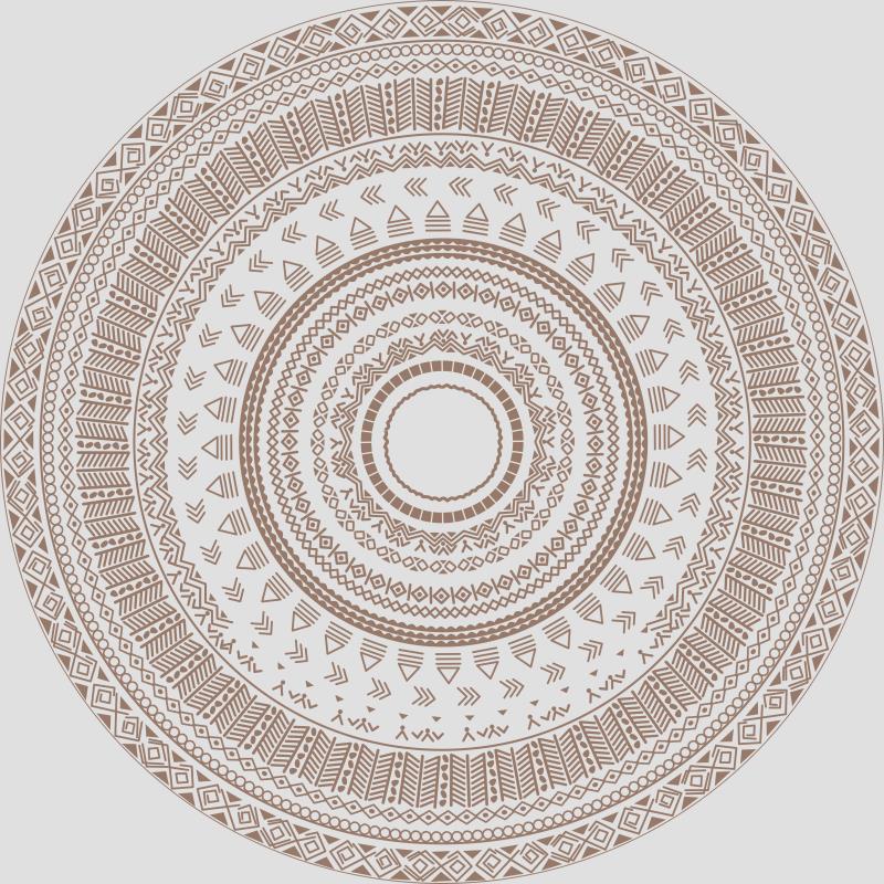 Round Geometric Pattern Area Rug