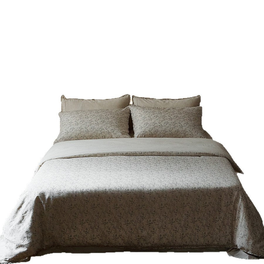 Light flower percale bedding set with fine vintage pattern and breathable feel