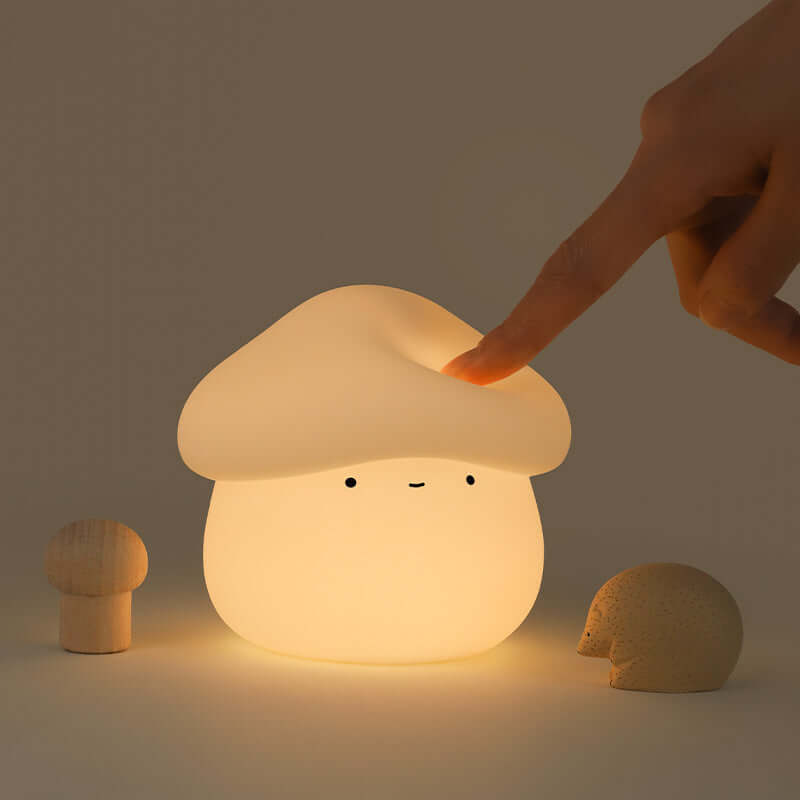 UNew Mushroom Small Night Lamp Cute Silicone Sleeping Timing Night Light Bedside Interesting Charging Ambience Light Room Decor Home Decor | Kalsten