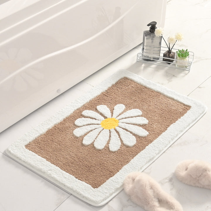 Floral Patterned Plush Bath Mat Kalsten