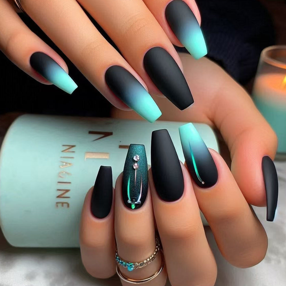 Matte Ombre Press-On Nail Design Kalsten