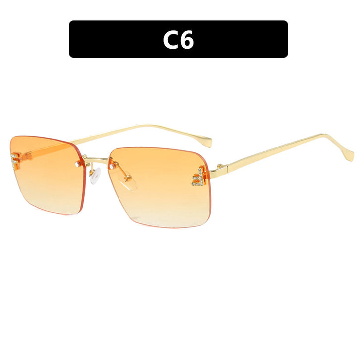 Ladies square sunglasses with elegant golden frame and stylish lenses Kalsten