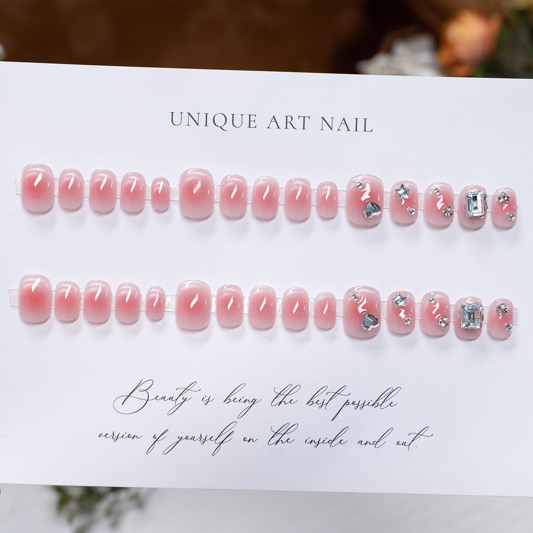 Gemstone-Embellished Nail Art