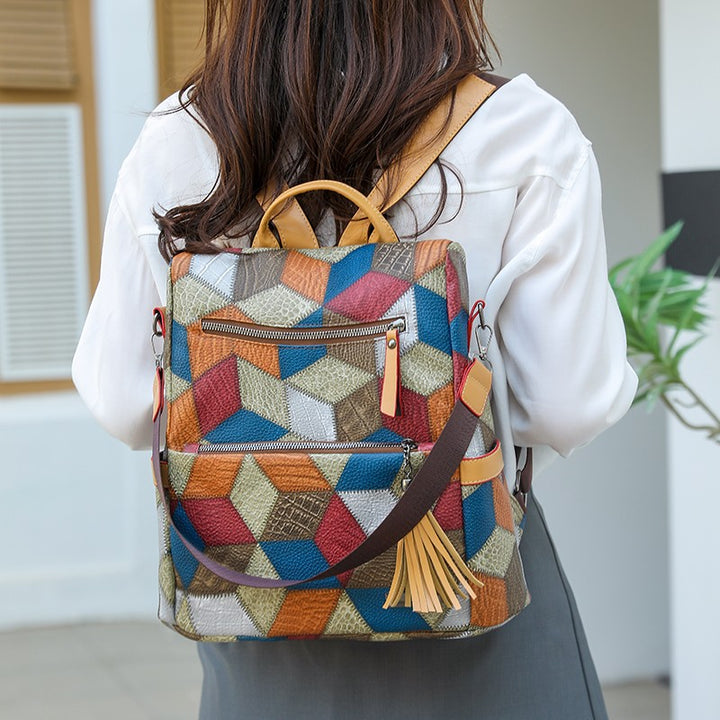 Textured Faux Leather Backpack Kalsten