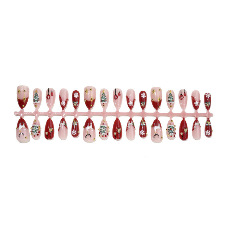 Artificial nail set with festive designs and glitter elements Kalsten