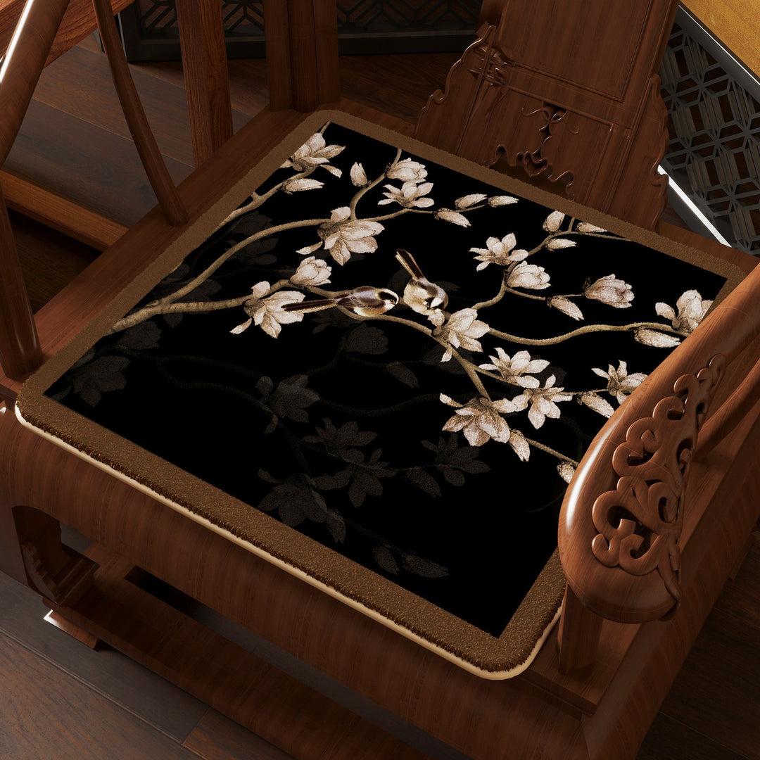 Ornate Birds-Themed Chair Cushion Kalsten