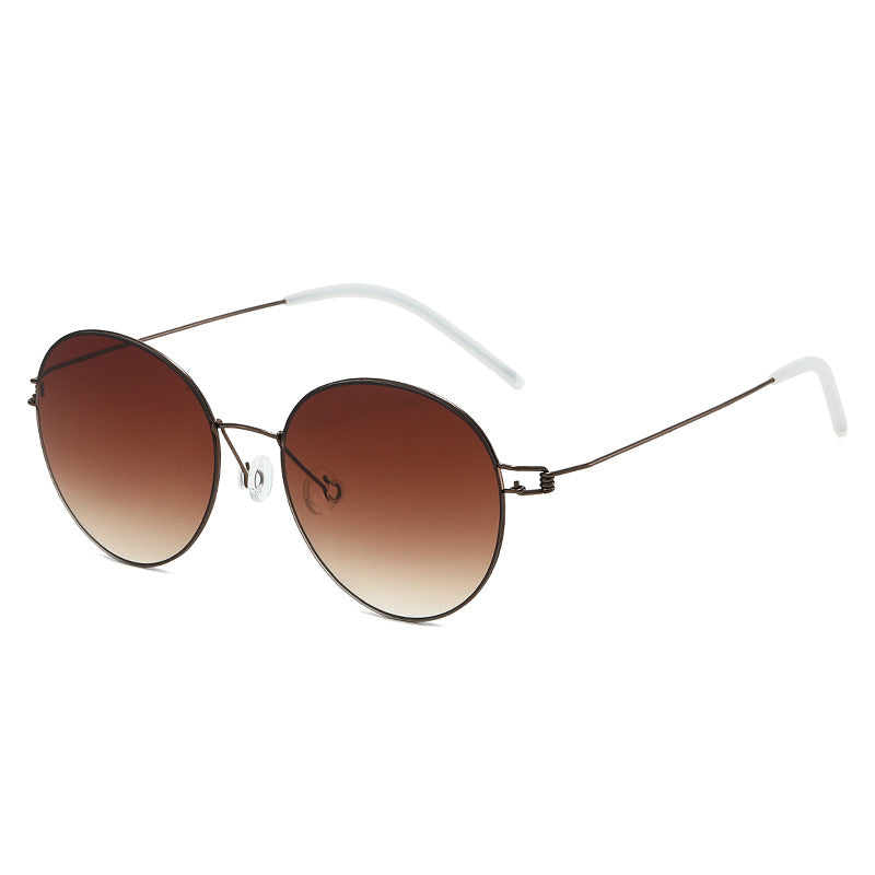 Women round sunglasses with light metal frame and gradient lenses Kalsten