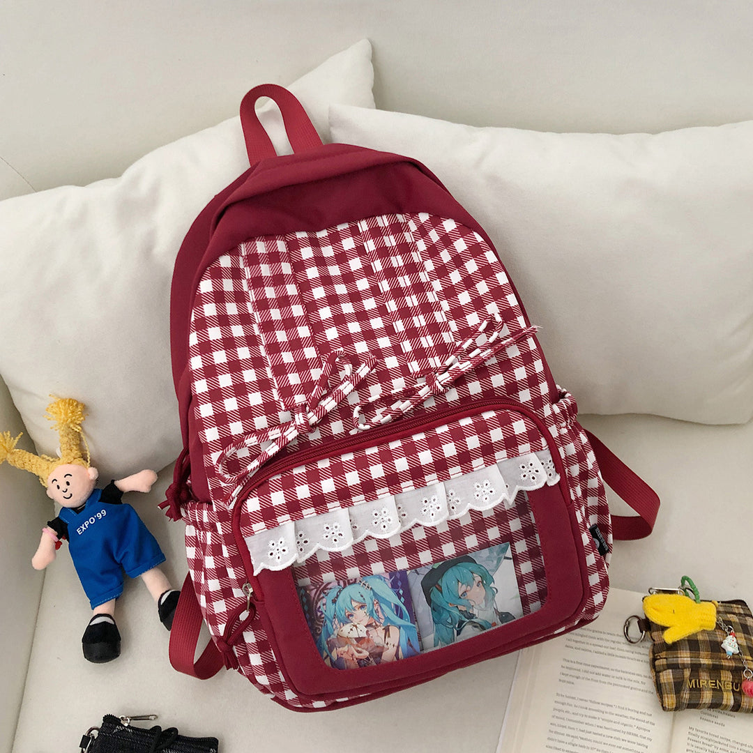 Stylish Plaid Patterned Backpack Kalsten