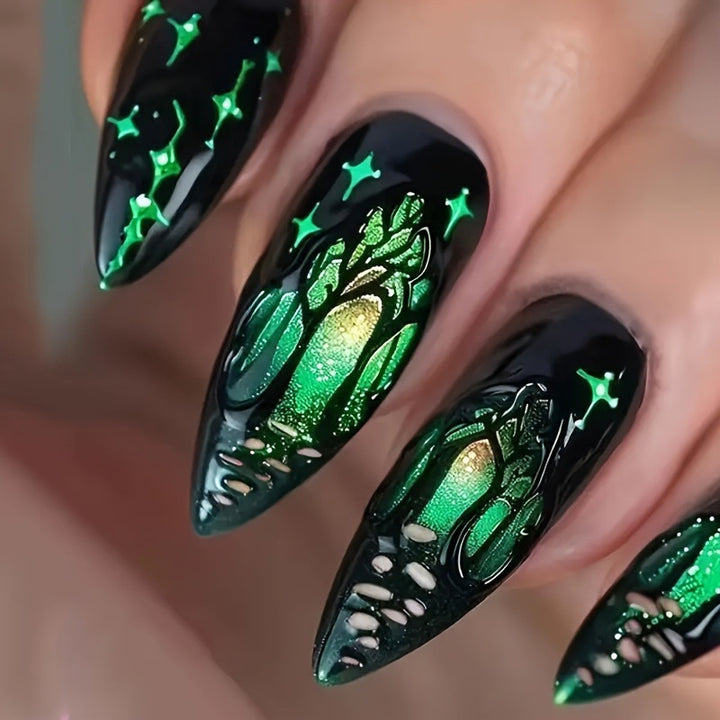 Gothic Fantasy Nail Art Design
