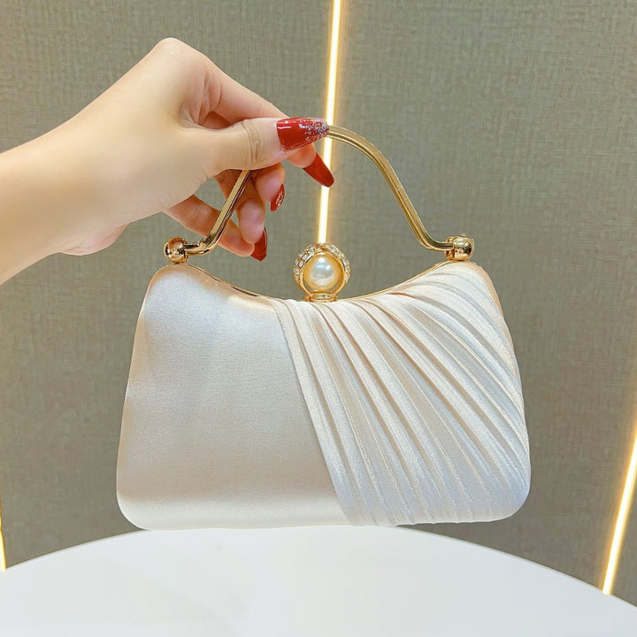 Satin Pleated Evening Handbag