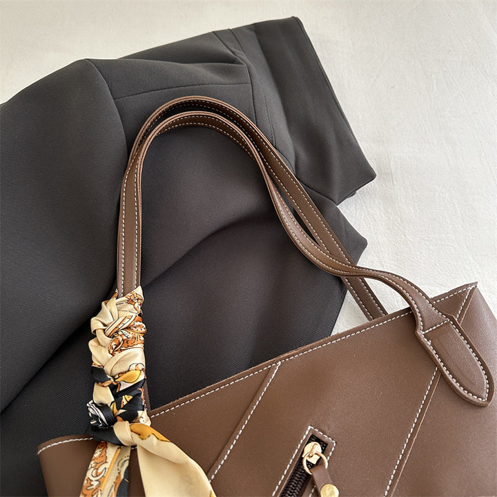 Stylish Tote Bag with Decorative Scarf