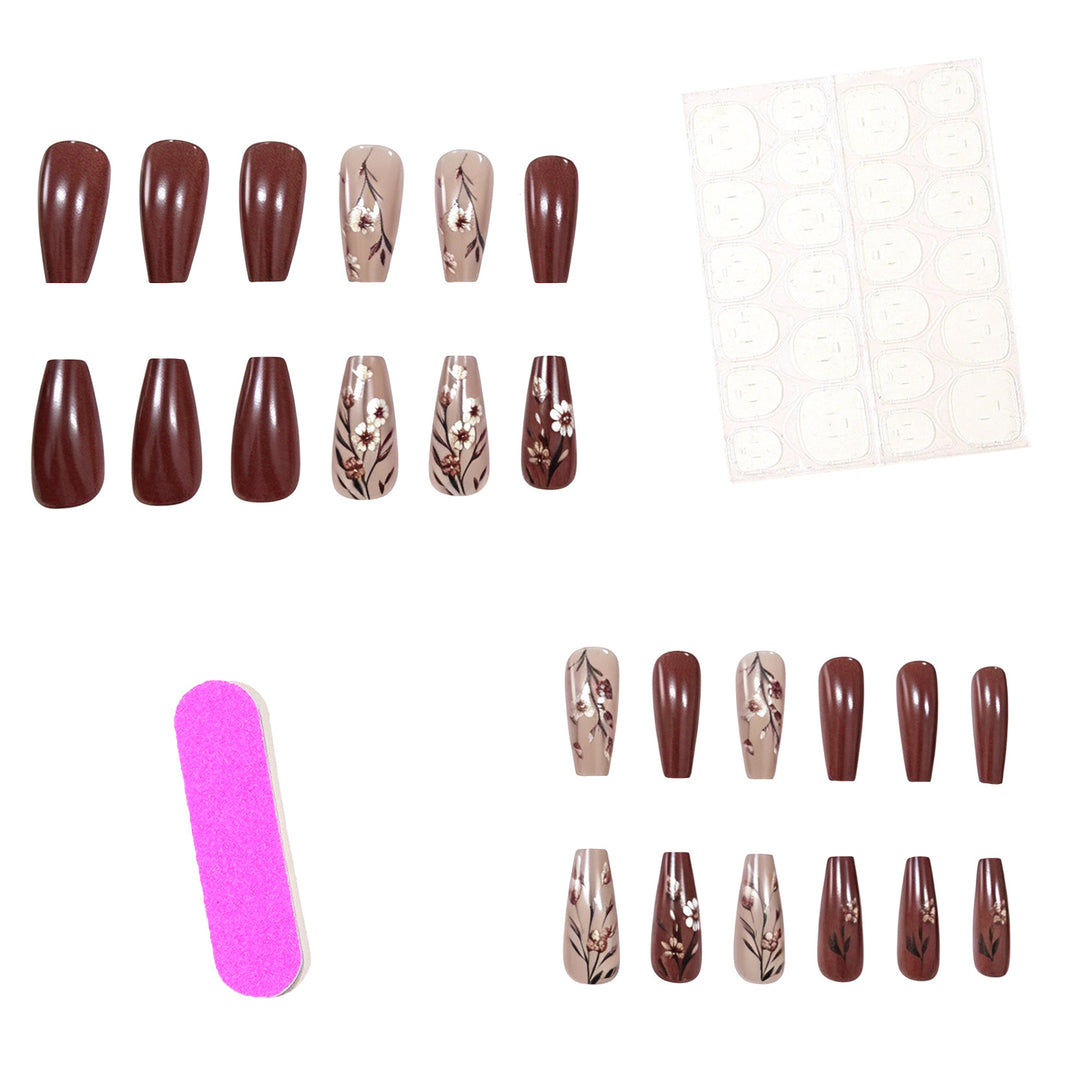 Floral Design Acrylic Nail Enhancements Kalsten