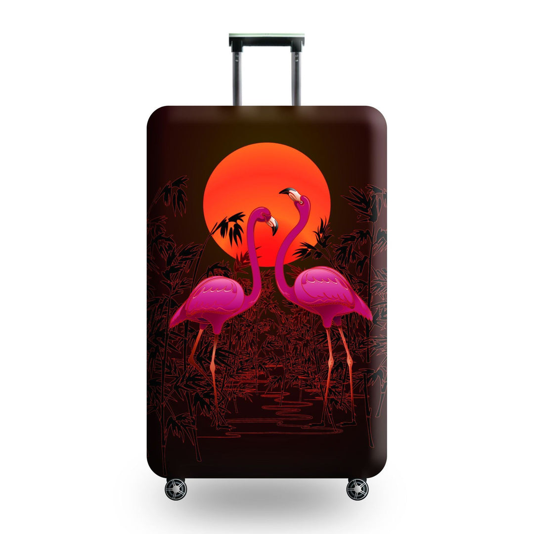 Unisex hard-shell luggage with artistic flamingo motif Kalsten