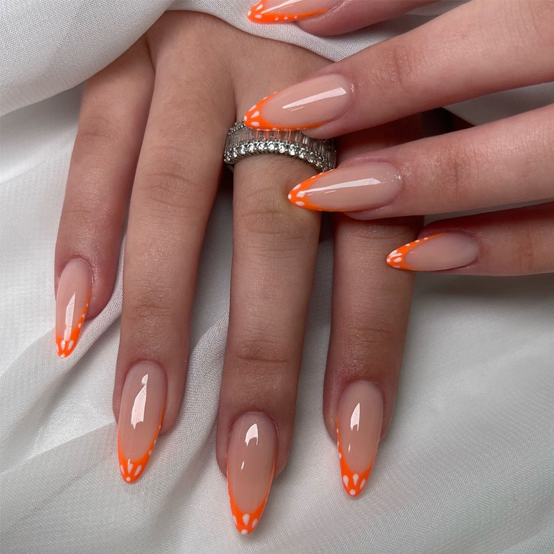 Designer Press-On Nail Set with Neon French Tips Kalsten