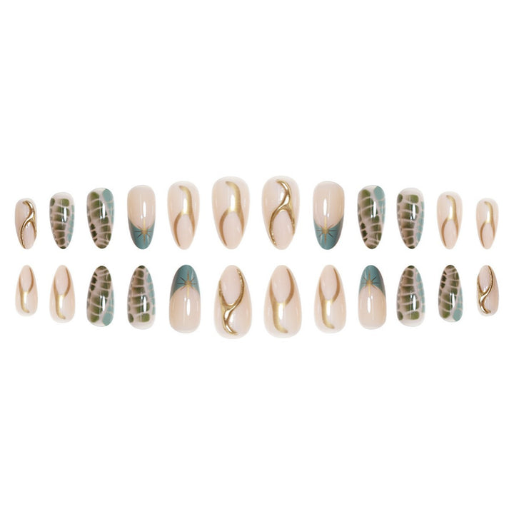 Artistic Almond-Shaped Press-On Nail Extensions Kalsten